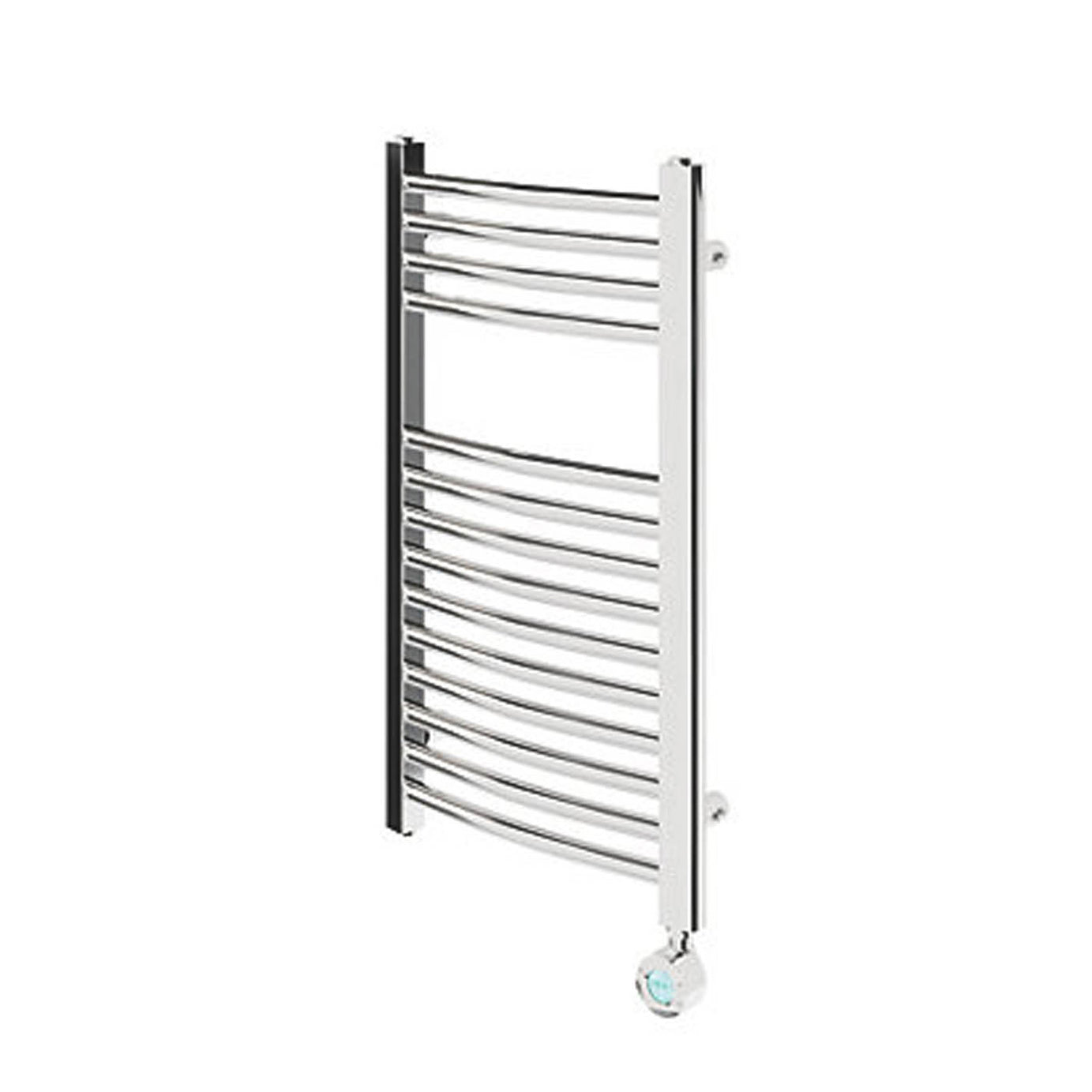 Flomasta 700mm x 400mm 512BTU Chrome Curved Electric Towel Radiator - Image 1