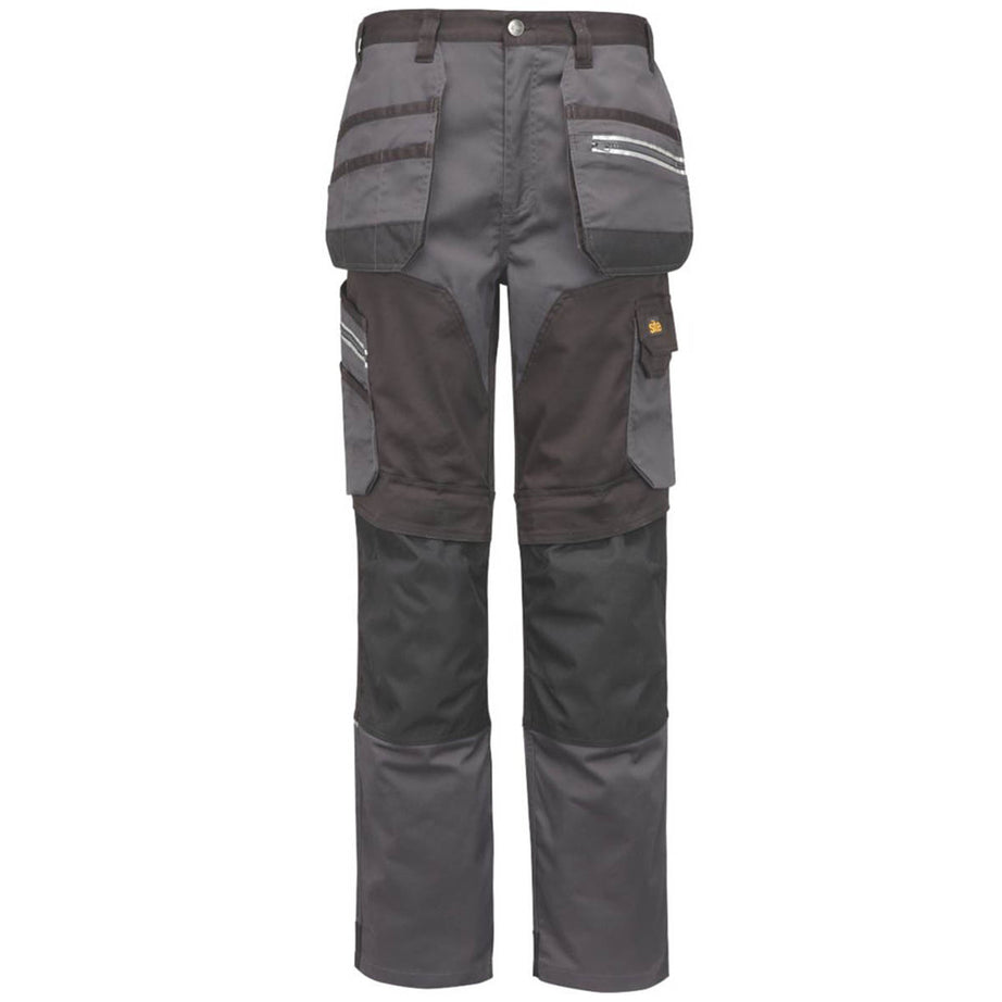 Site Work Trousers Mens Regular Fit Grey Black Stretch Holster Cargo 40"W 30"L - Image 2