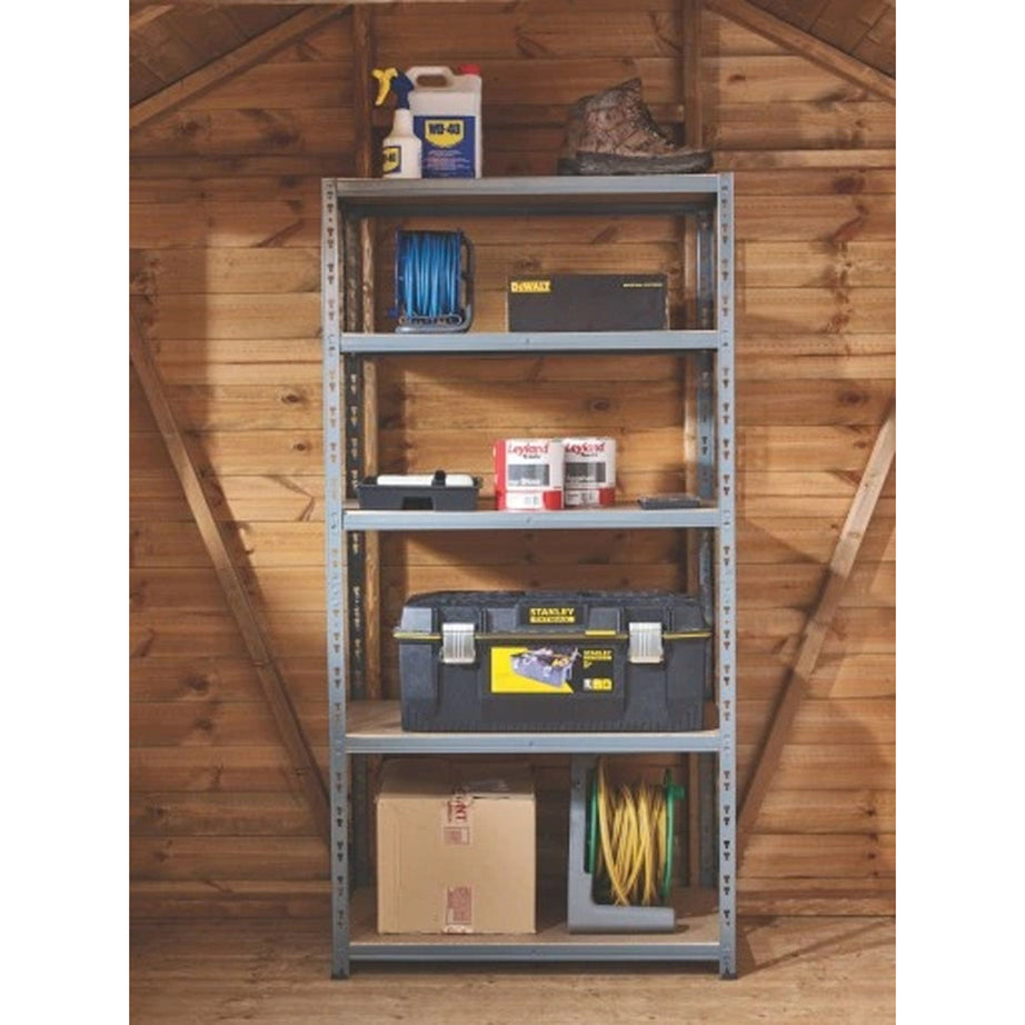 Storage Rack 5Shelves Metal Construction For Warehouse Workshop Home HDF Durable - Image 3