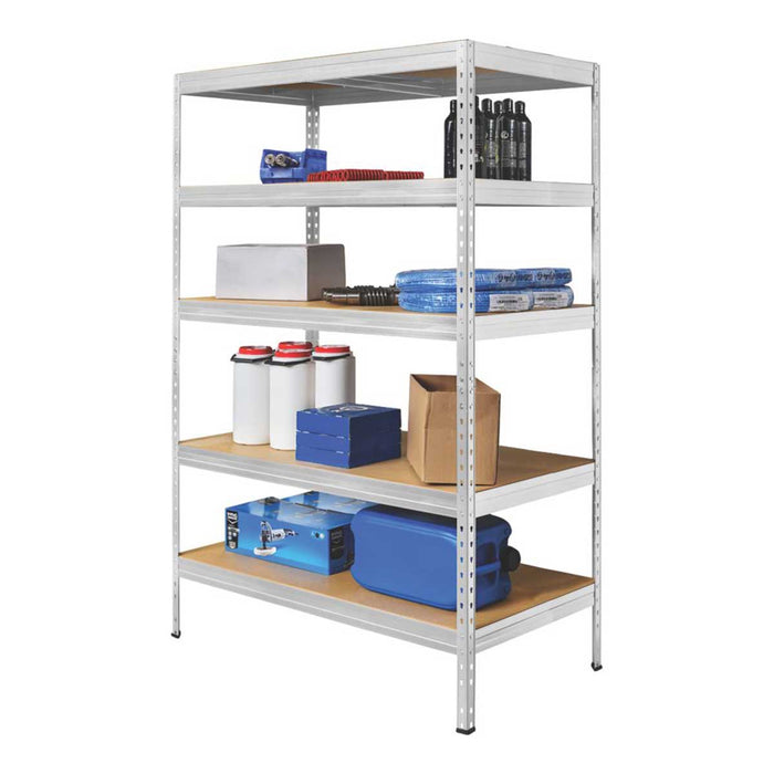 Garage Shelving Unit 5-Tier Galvanised Steel Rivet Adjustable 120x60x180cm - Image 2