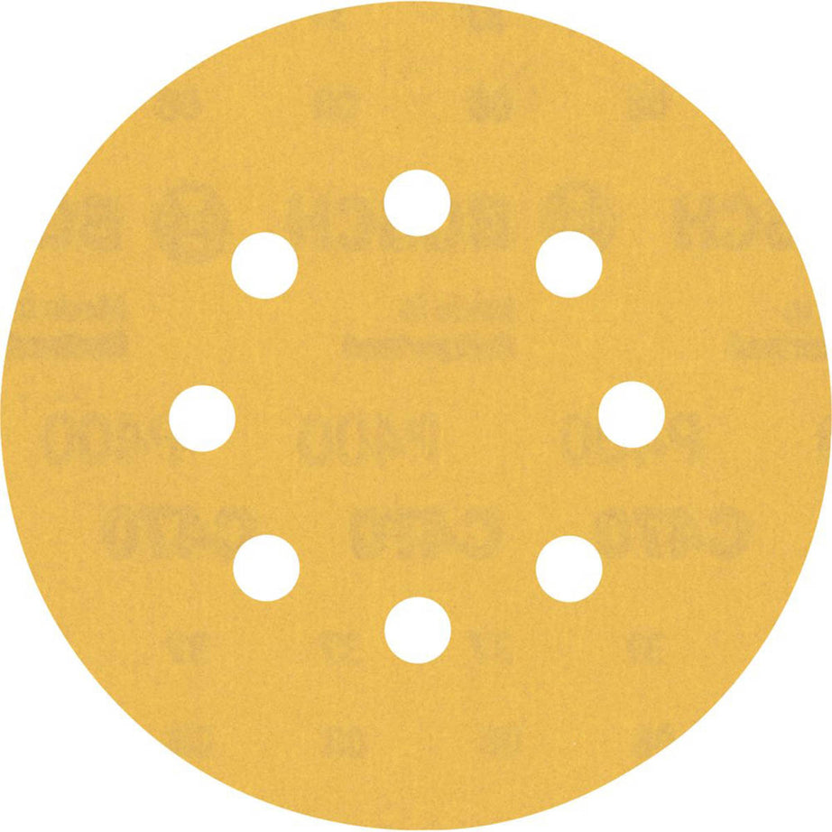 Bosch Sanding Discs Wood Expert C470 400 Grit 8-Hole Punched 125mm 50 Pack - Image 1