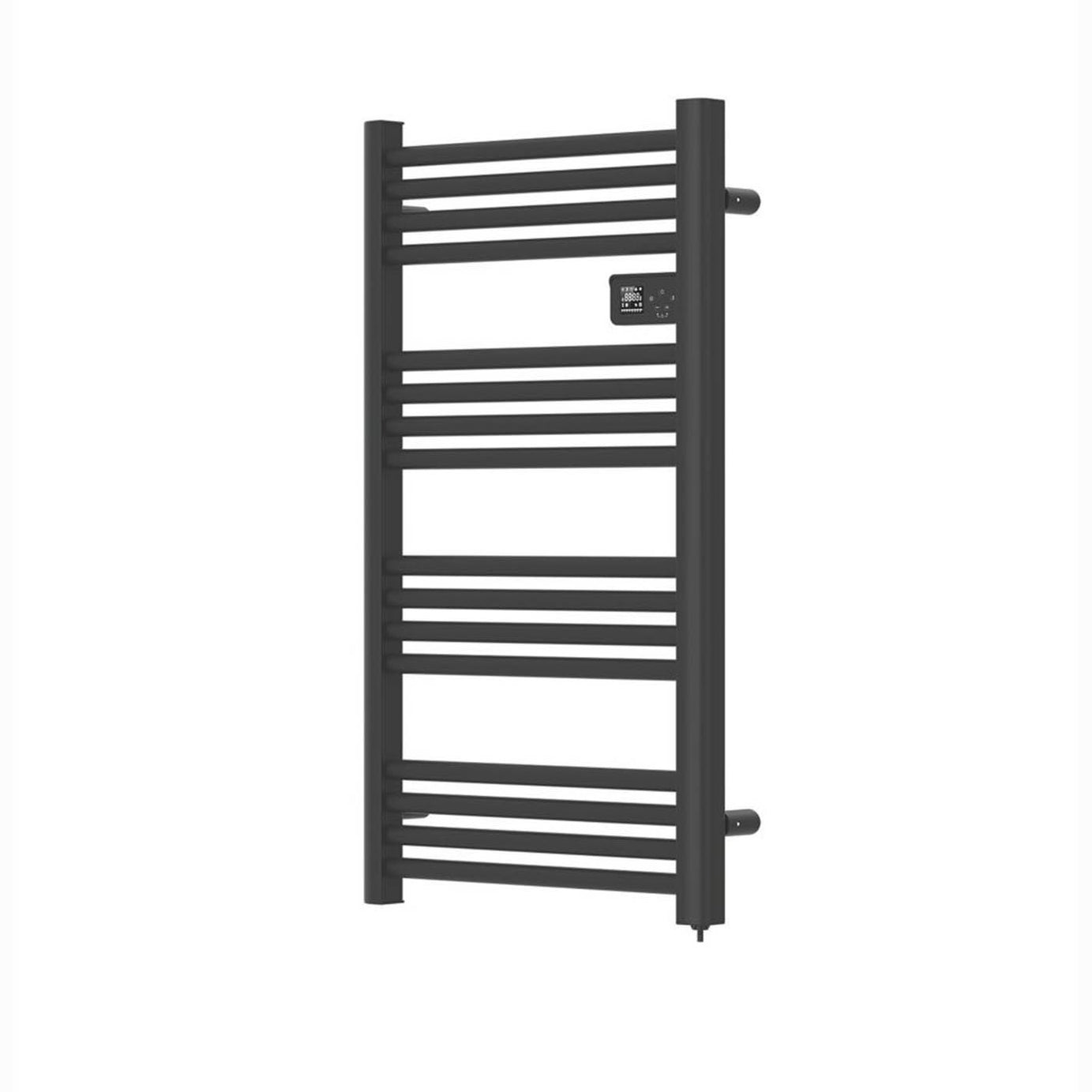 Flomasta Electric Towel Rail Radiator Black Flat Bathroom Warmer Ladder 96x54cm - Image 1