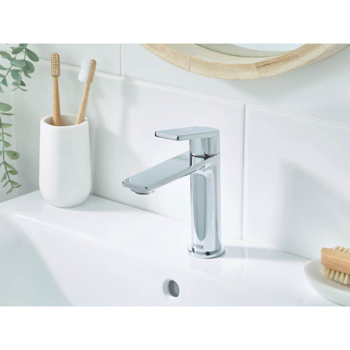 Bristan Bathroom Basin Mixer Tap Clicker Waste Single Lever Chrome-Plated - Image 2