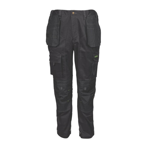 Apache Mens Work Trousers Black Breathable Pockets Zip Elastic Waist 36" W 29" L - Image 1