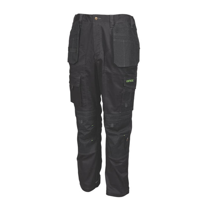 Apache Mens Work Trousers Black Breathable Pockets Zip Elastic Waist 36" W 29" L - Image 3