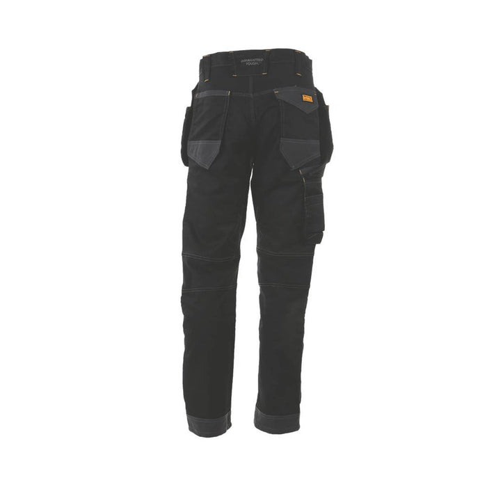 DeWalt Work Trousers Mens Regular Fit Black Grey Stretch Multi Pockets 38"W 31"L - Image 2