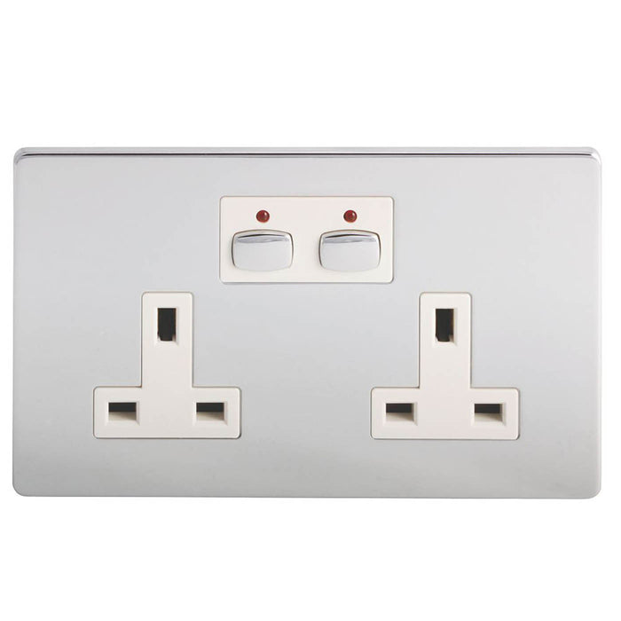 Plug Socket Smart Switched WiFi Timer 13A 2-Gang SP Bundle Brushed Chrome - Image 2