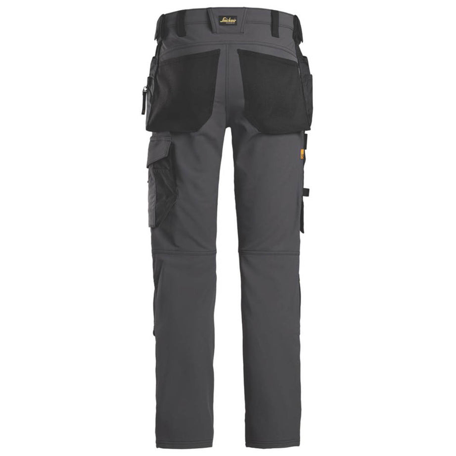 Snickers Mens Work Trousers Full Stretch Slim Fit Steel Grey Black 36" W 32" L - Image 2