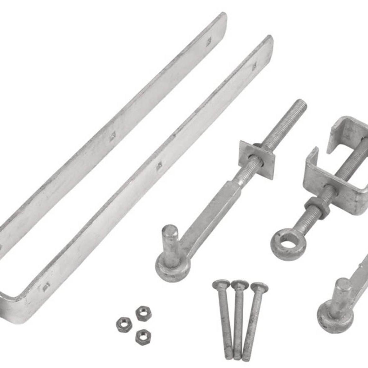GateMate Adjustable Hinge Set Galvanised Steel Gate Fence Hardware Kit 5 Piece - Image 1