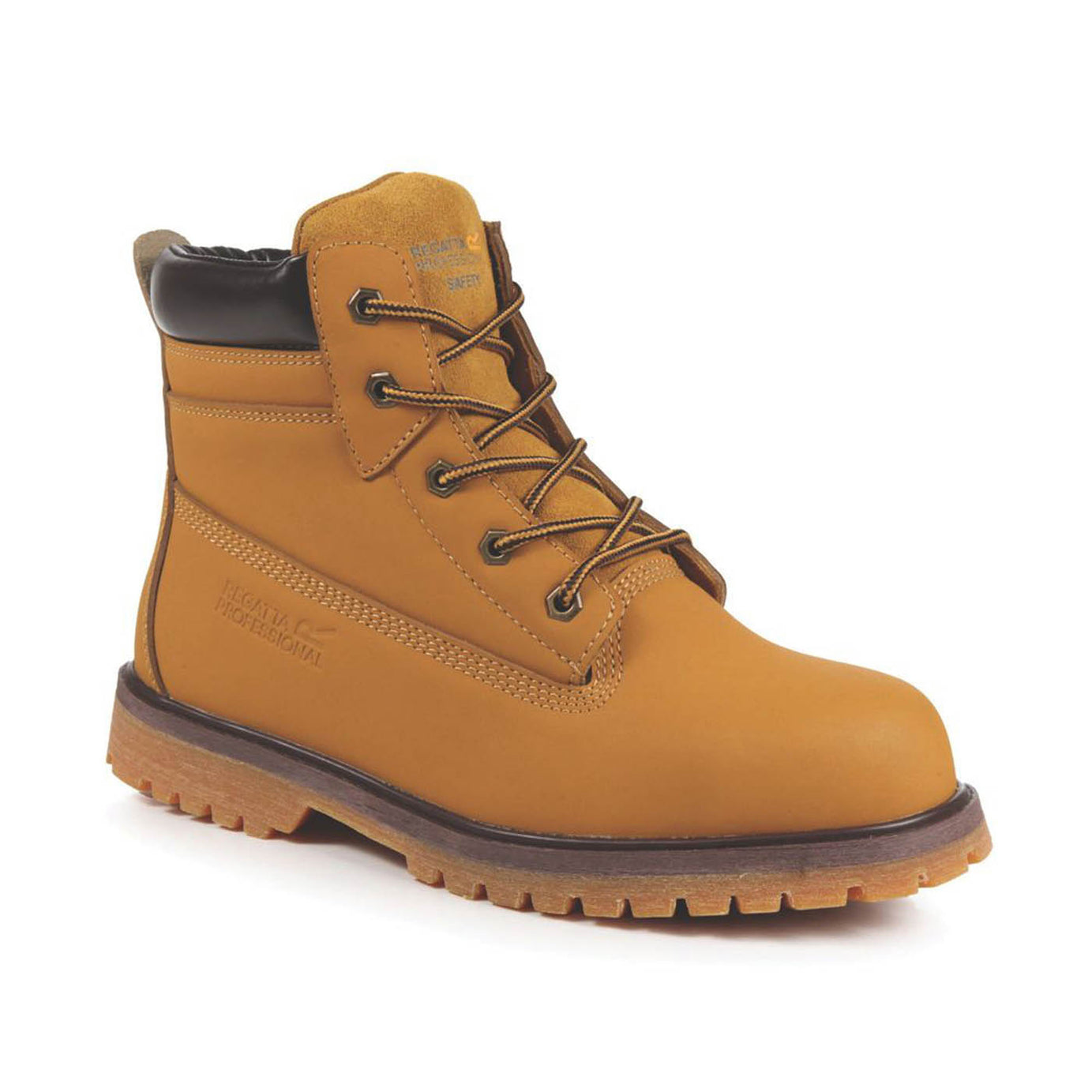 Regatta Safety Boots Mens Standard Fit Brown Leather Shoes Steel Toe Size 8 - Image 1