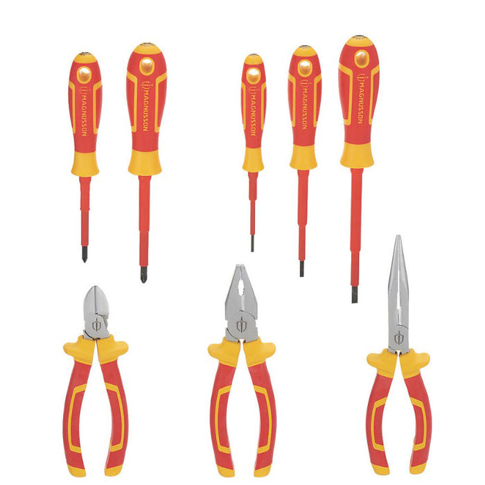 Magnusson VDE Screwdriver And Plier Set Soft Grip Handle 8 Piece 1000V AC - Image 1