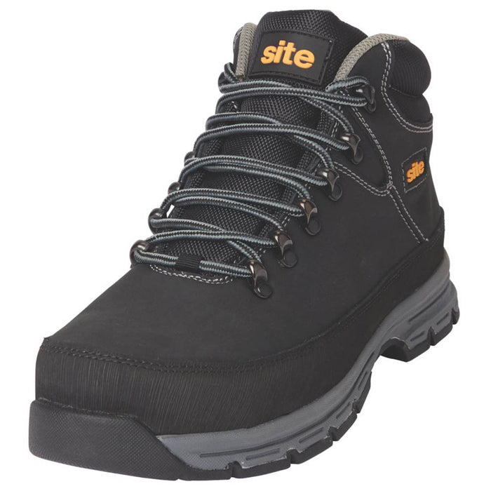 Site Safety Boots Unisex Black Standard Fit Leather Steel Toe Cap Size 11 - Image 2