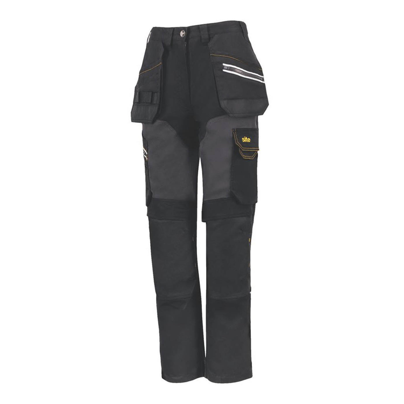 Site Kilani Womens Stretch Trousers Black / Grey Size 8 28" L - Image 1