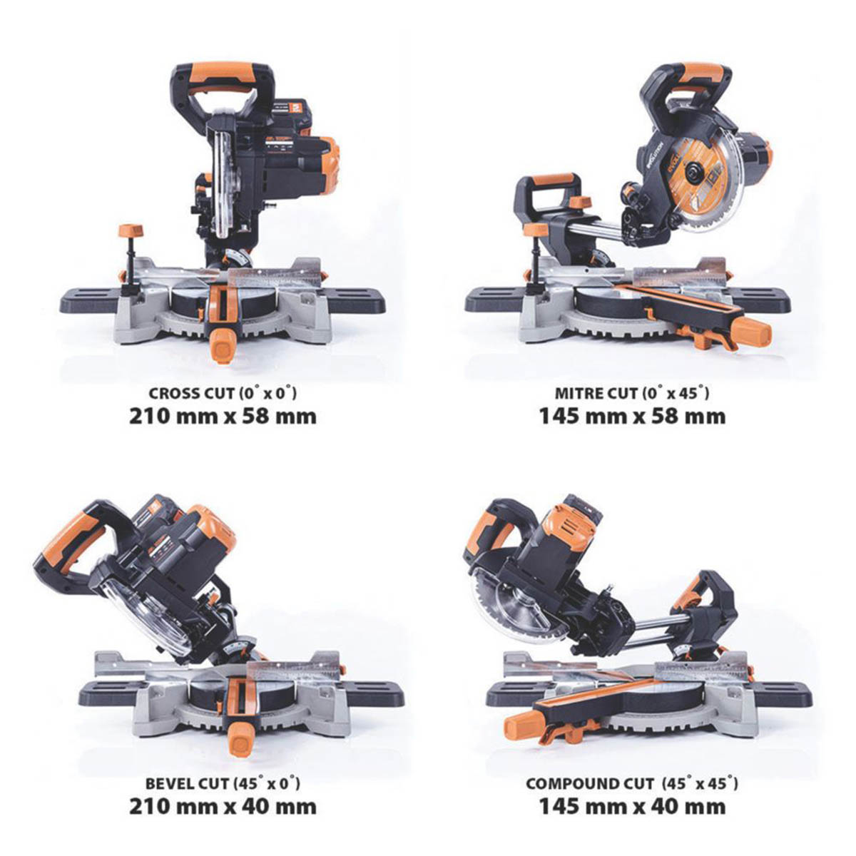 Evolution Sliding Mitre Saw Cordless R255SMS-DB-Li 255mm 36V Li-Ion - Body Only - Image 2