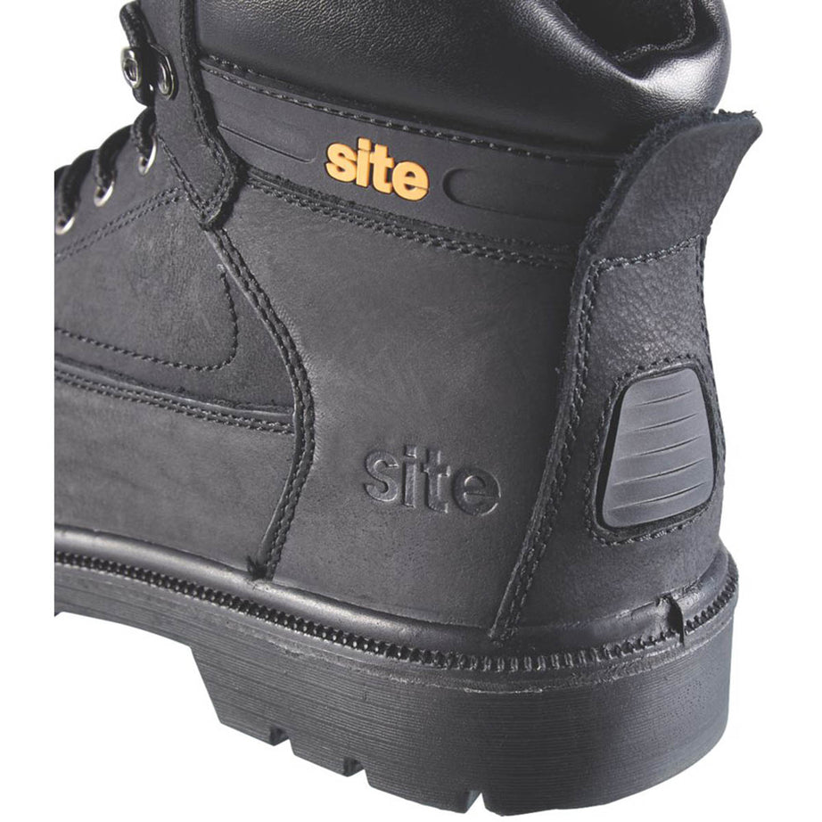 Site Safety Boots Leather Black Wide Fit Steel Toe Cap Lightweight Size 11 - Image 5