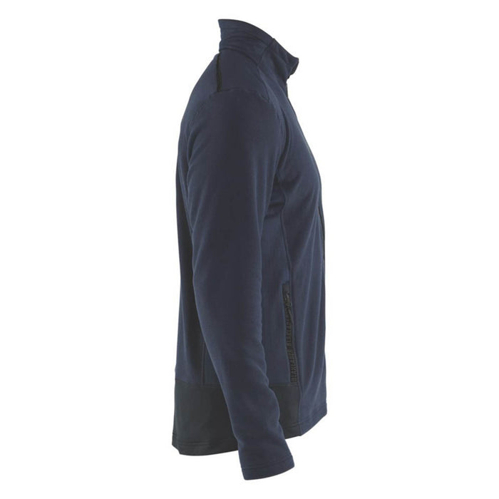 Mens Microfleece Jacket Navy Slim Fit Pockets Zipped Breathable XLarge 43" Chest - Image 3