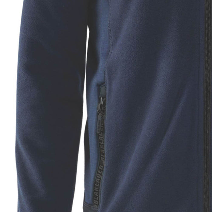 Mens Microfleece Jacket Navy Slim Fit Pockets Zipped Breathable XLarge 43" Chest - Image 6