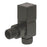 Towelrads Radiator Valve Square Angled Black Brass 15mm x 1/2" Twin Pack - Image 1