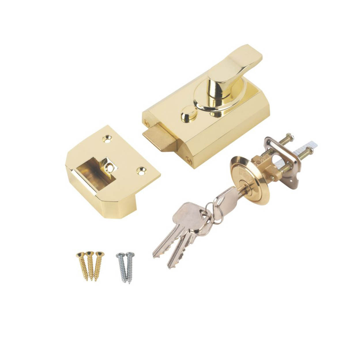 Smith & Locke Deadlock Night Latch ST-BRS-60 Brass Effect 60mm Backset - Image 2