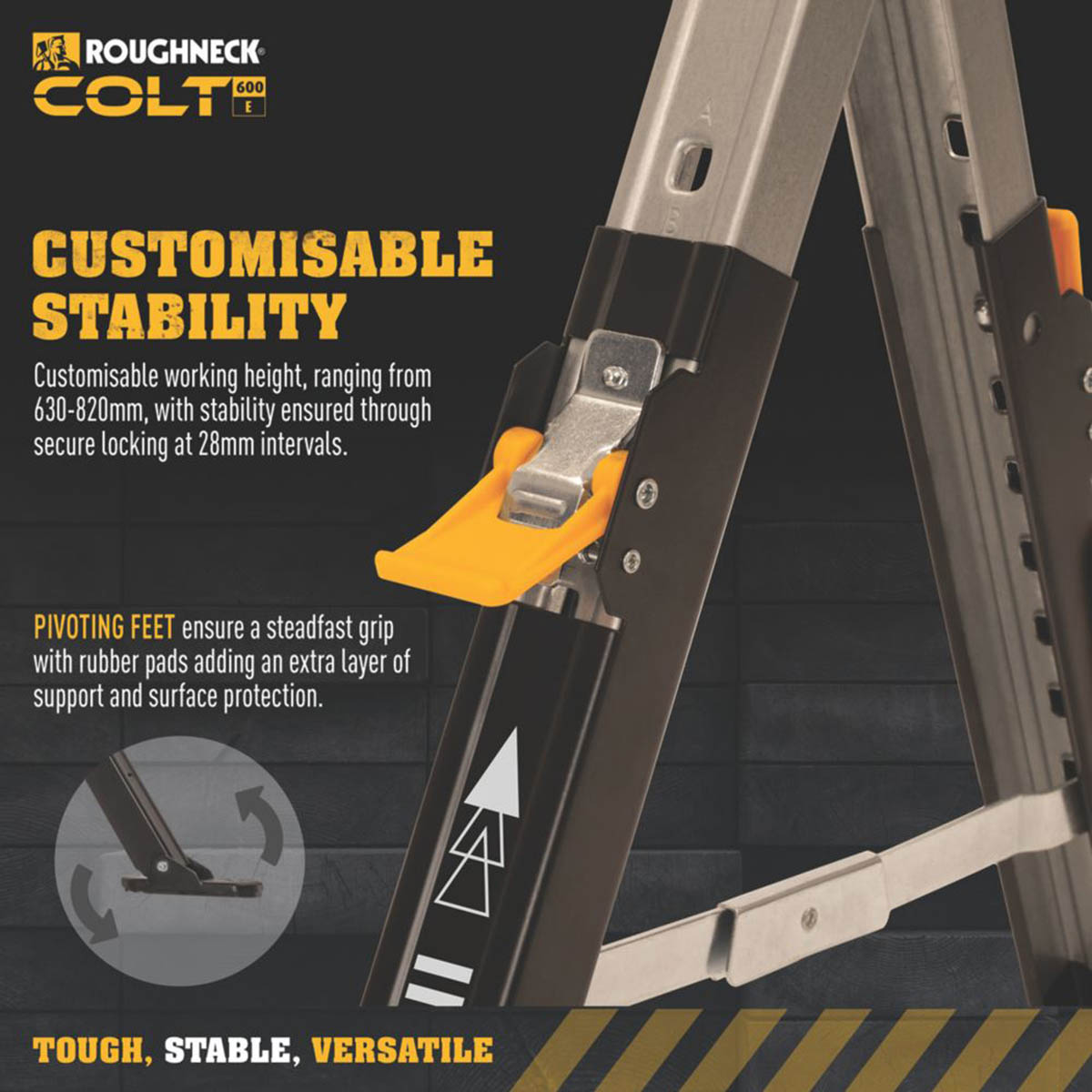 Roughneck Work Bench Sawhorse Colt 600E Heavy Duty Height-Adjustable 895mm - Image 5
