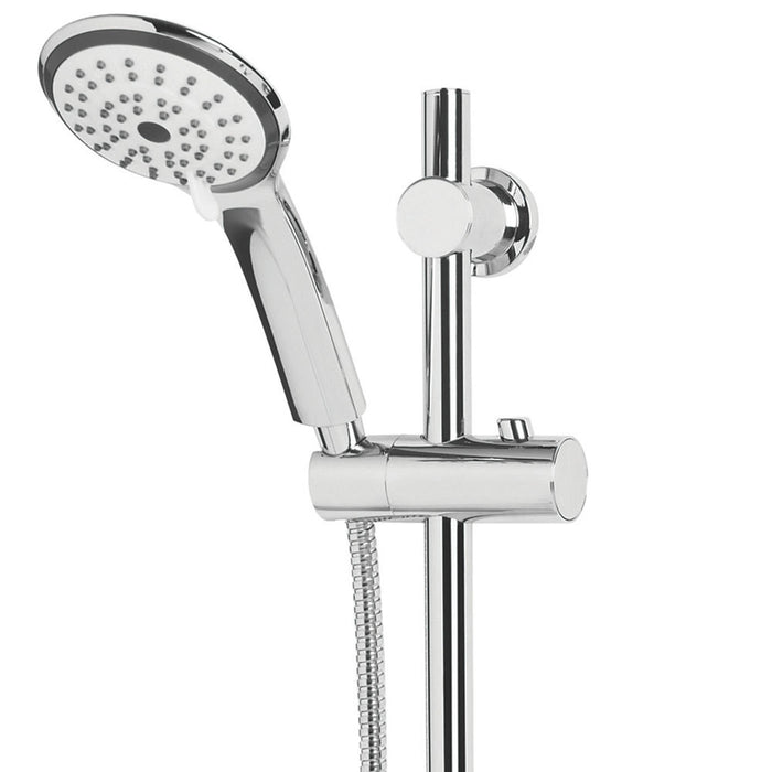 Mixer Shower Kit Chrome Round Head Bathroom Steel 3 Spay Settings Contemporary - Image 2