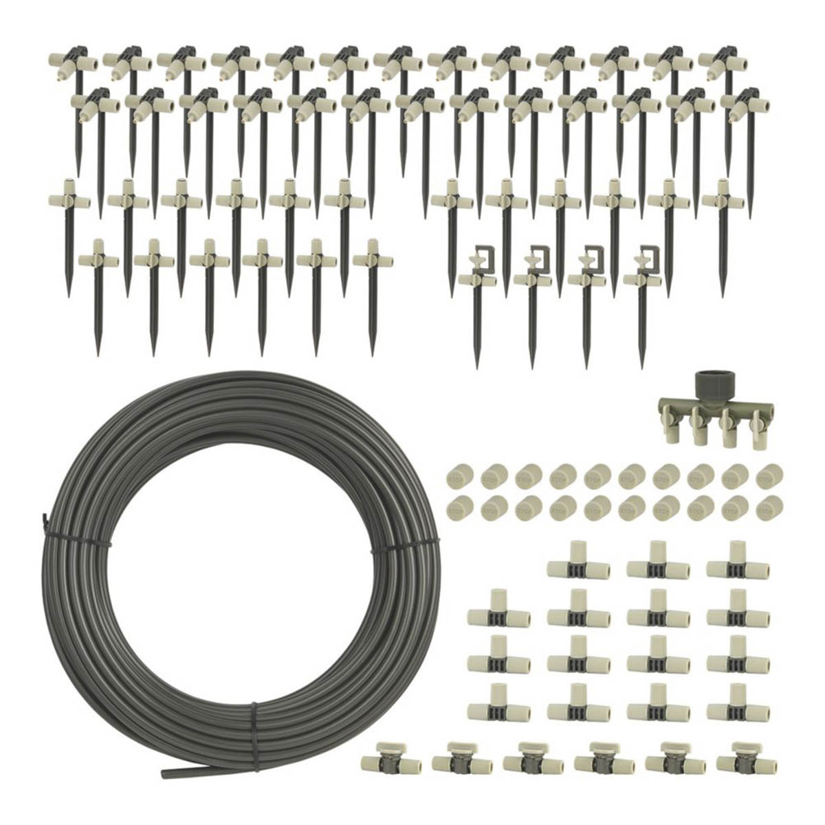 Verve Irrigation Kit Garden Drip Watering 4 Way Connector Flow Control 91 Pcs - Image 1