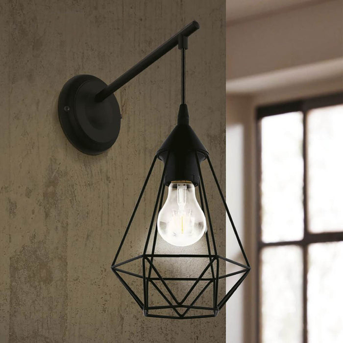 Wall Light Black Indoor Industrial Geometric Wire Case Design Modern - Image 2