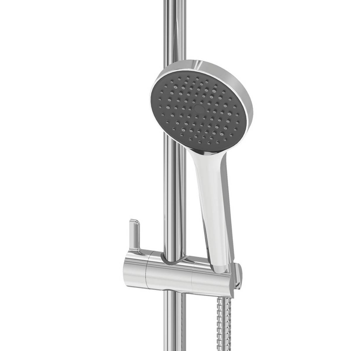 Swirl Mixer Shower Chrome Single Spray Pattern Bathroom Twin Round Head - Image 5