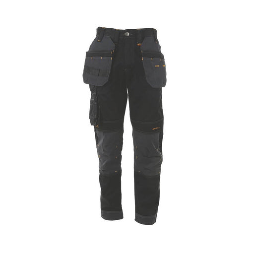 DeWalt Work Trousers Mens Regular Fit Black Grey Stretch Multi Pockets 38"W 33"L - Image 1