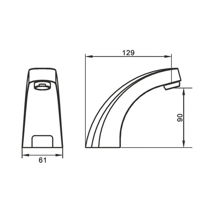 Basin Sensor Tap Touch-Free Fixed Temperature Polished Chrome Pillar Brass - Image 3