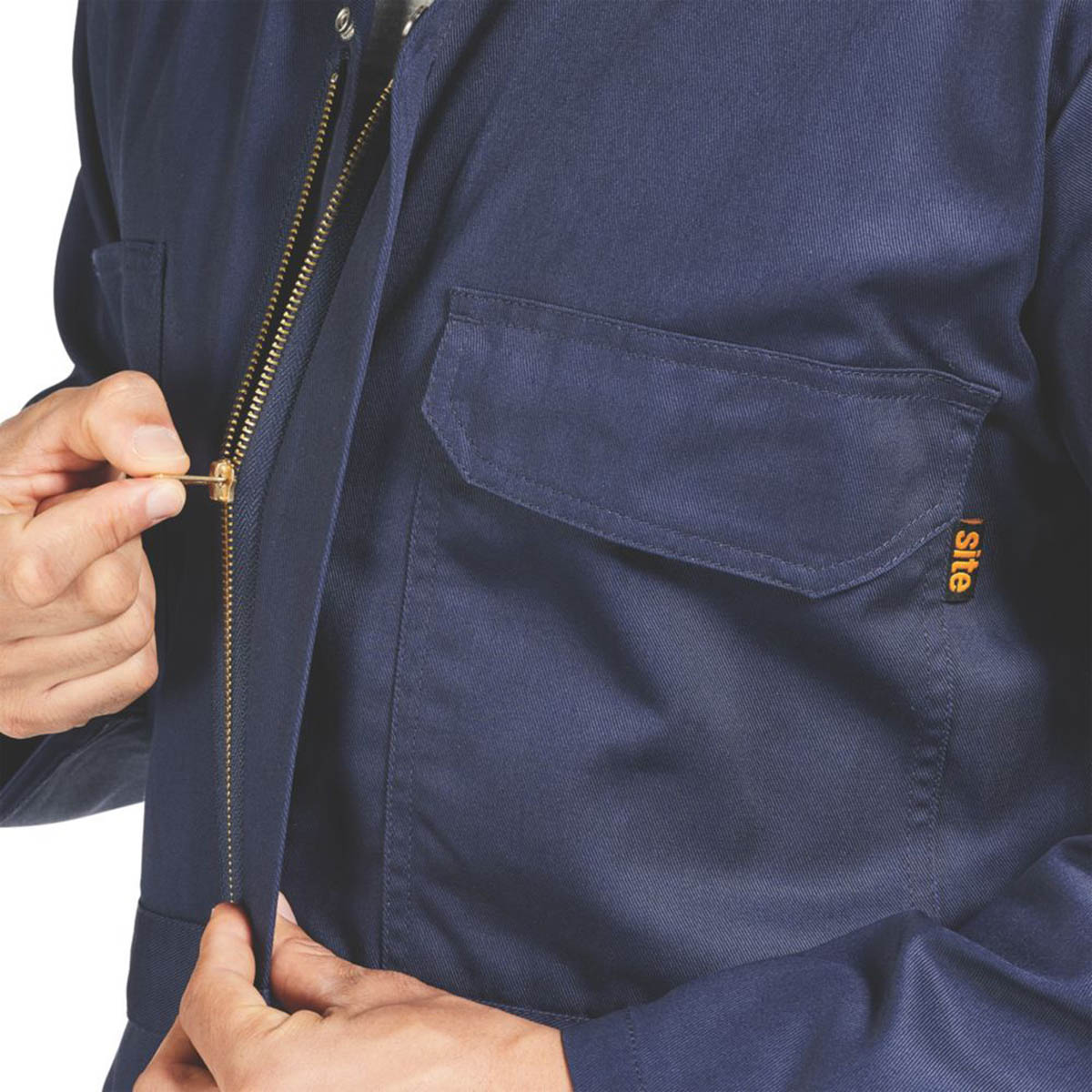 Site Work Coveralls Mens Navy 2 Way Front Zip Multi Pocket 2XL 60" Chest 31"L - Image 6
