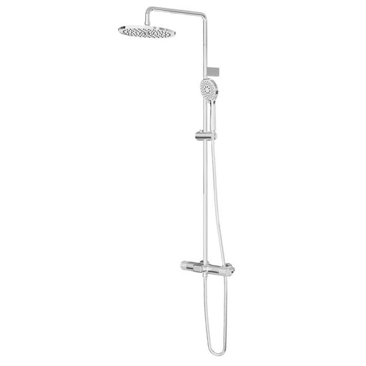 Swirl Mixer Shower Thermostatic Chrome Plated Push Button Round Rear-Fed Exposed - Image 1