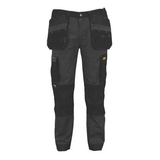 DeWalt Work Trousers Mens Slim Fit Black Breathable Multi Pockets 34"W 29"L - Image 1