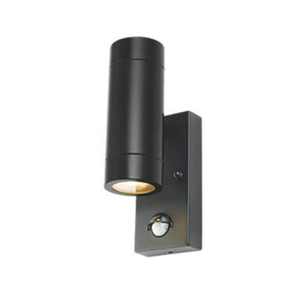 Wall Light Outdoor Up Down With PIR Sensor Black Stainless Steel Modern 35W - Image 1