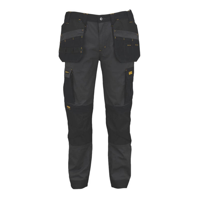 DeWalt Work Trousers Mens Slim Fit Black Breathable Multi Pockets 42"W 33"L - Image 1