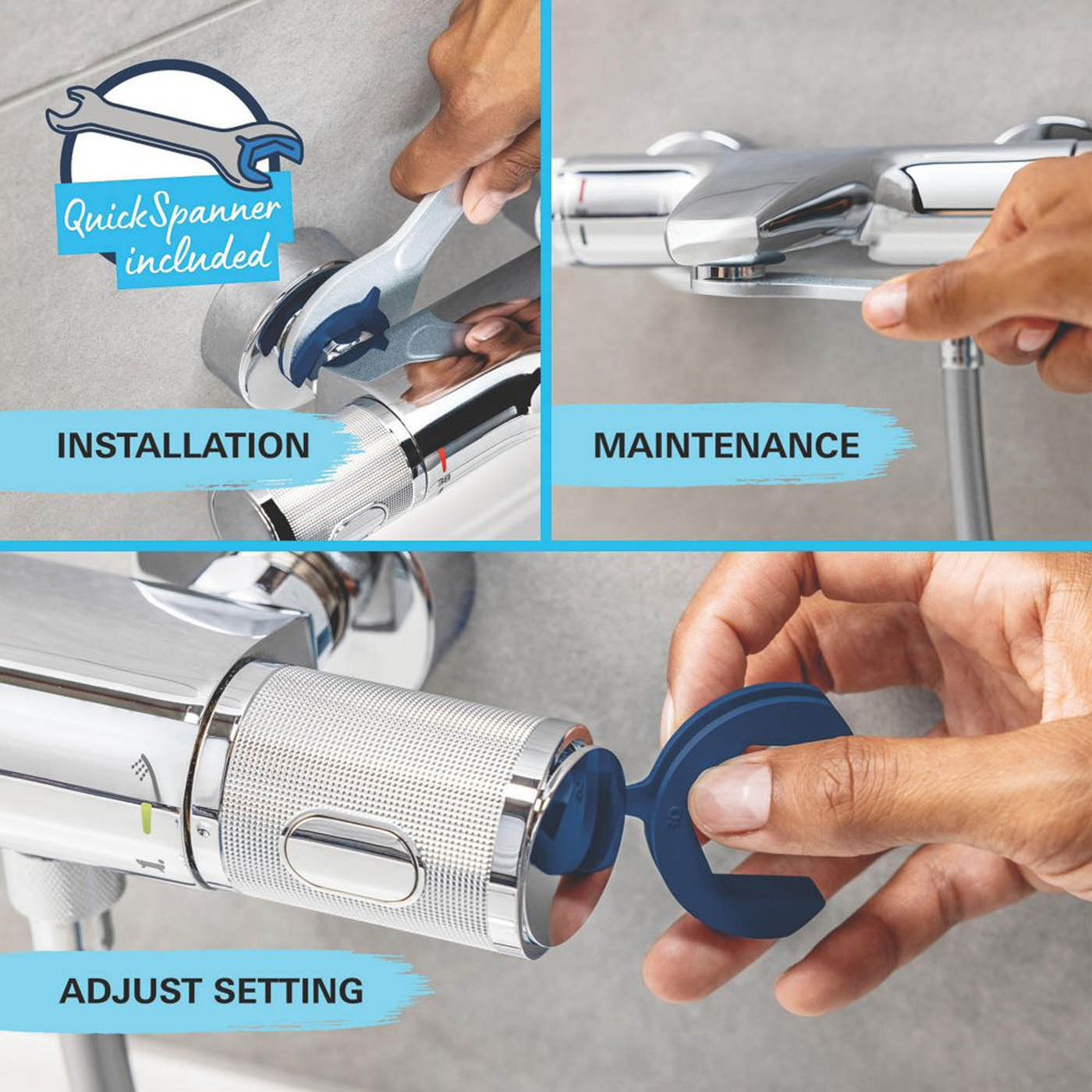 Grohe Thermostatic Mixer Shower System Vitalio Comfort 250 HP Rear-Fed Exposed - Image 5