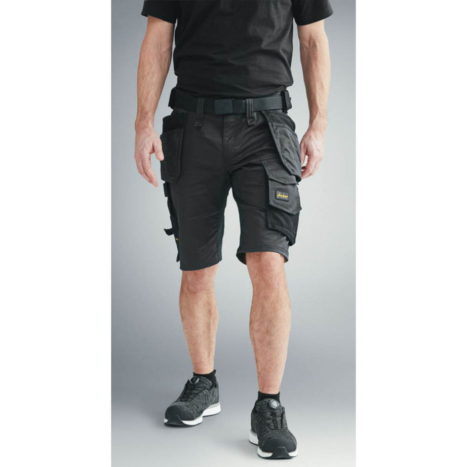 Snickers Work Shorts 16 Pockets Black 6141 Slim Fit Stretch Breathable 33" W - Image 3