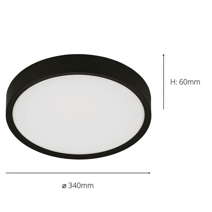 LED Ceiling Light Black Round Compact Warm White Traditional For Low Ceiling - Image 3