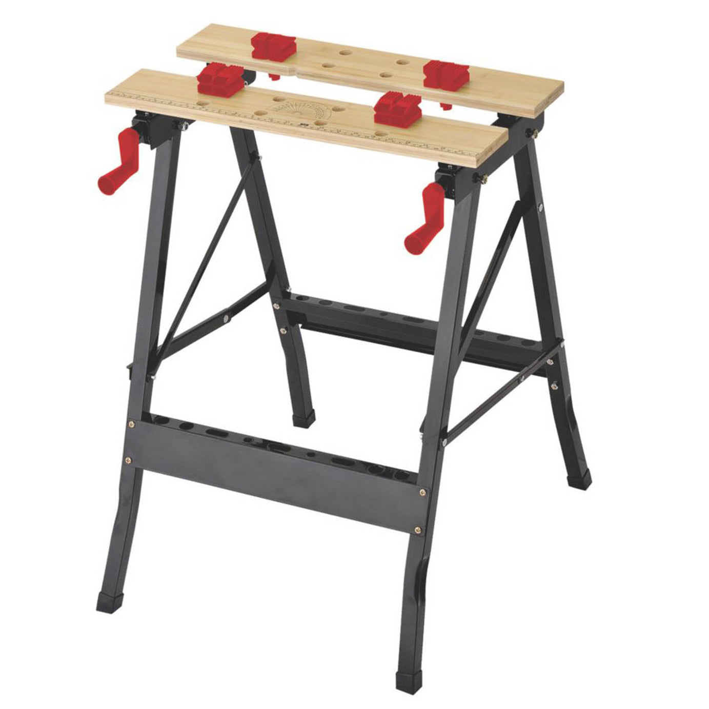 Workshop Bench Lightweight Folding Steel Bamboo Heavy Duty 100kg Max 560mm - Image 1