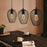 Pendant Ceiling Light 3-Way Black Multi Arm Oval Caged Kitchen Dining Room Bar - Image 3