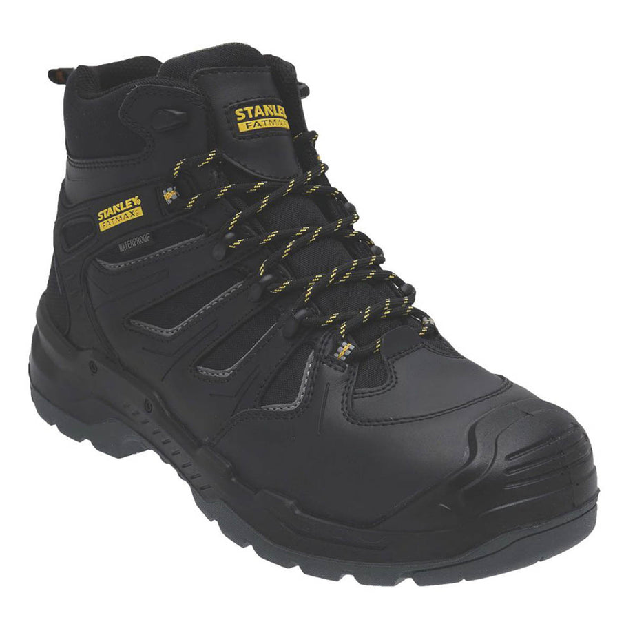 Mens Safety Boots Black Waterproof Steel Toe Cap Heat-Resistant Sole Size 8 - Image 1