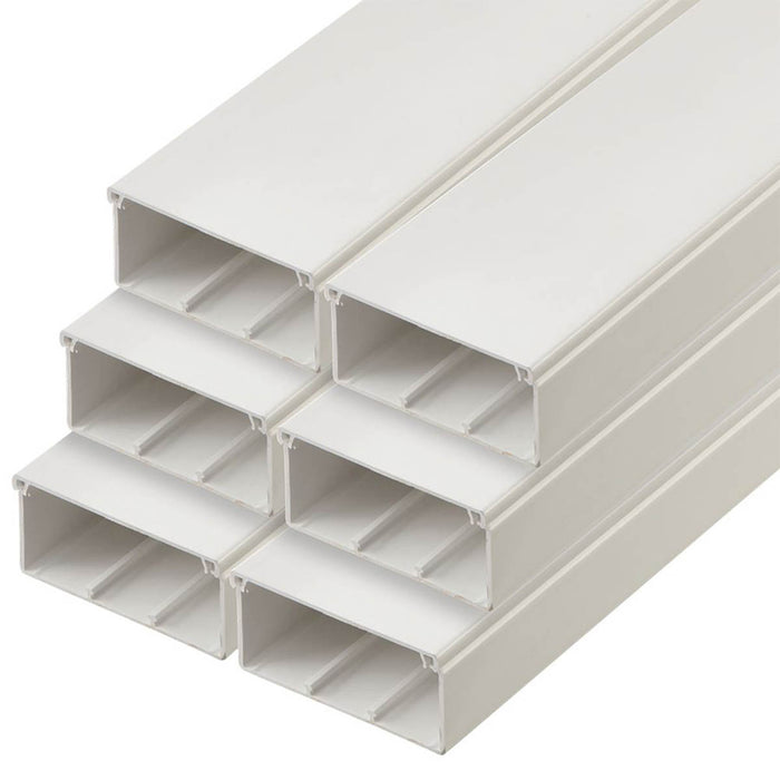 Deta TTE Maxi Trunking uPVC White High Impact 100mm x 50mm x 2m 6 Pack - Image 1