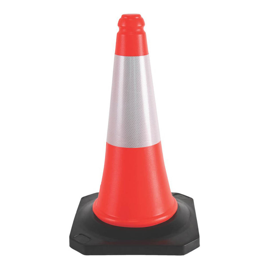 Traffic Safety Cone Barrier04 Orange Reflective Durable Visible 500mm 5 Pack - Image 1