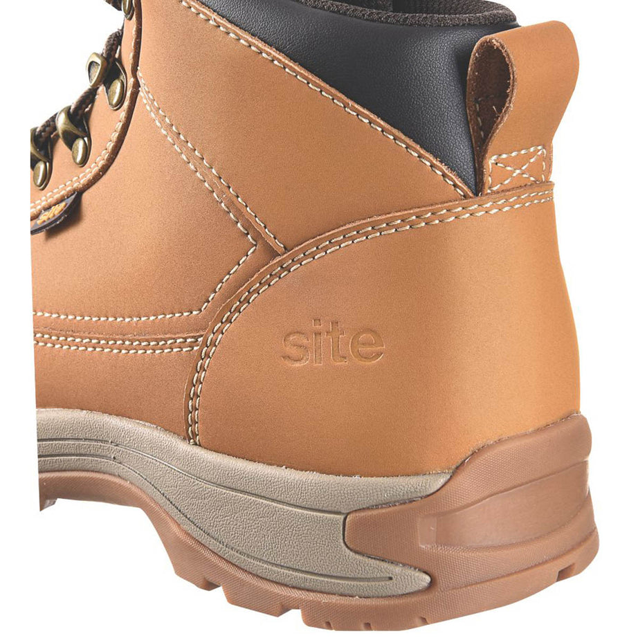 Site Safety Boots Mens Wide Fit Leather Lightweight Shoes Steel Toe Size 8 - Image 5