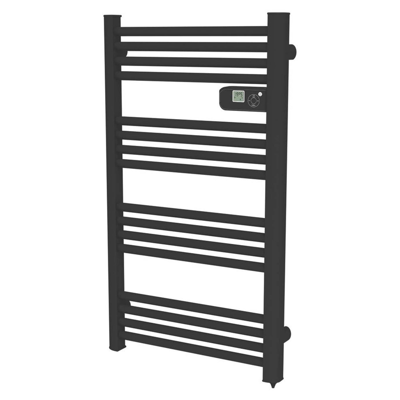 Towel Rail Radiator Electric Black Flat Bathroom Warmer 500W (H)98x(W)54.5cm - Image 1