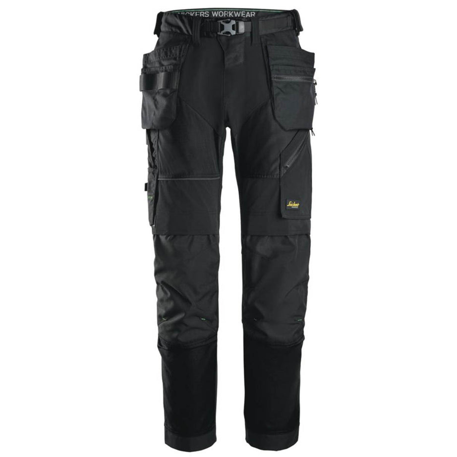 Snickers Work Trousers Mens Regular Fit Black Stretch Multi Pockets 33W 32L - Image 1