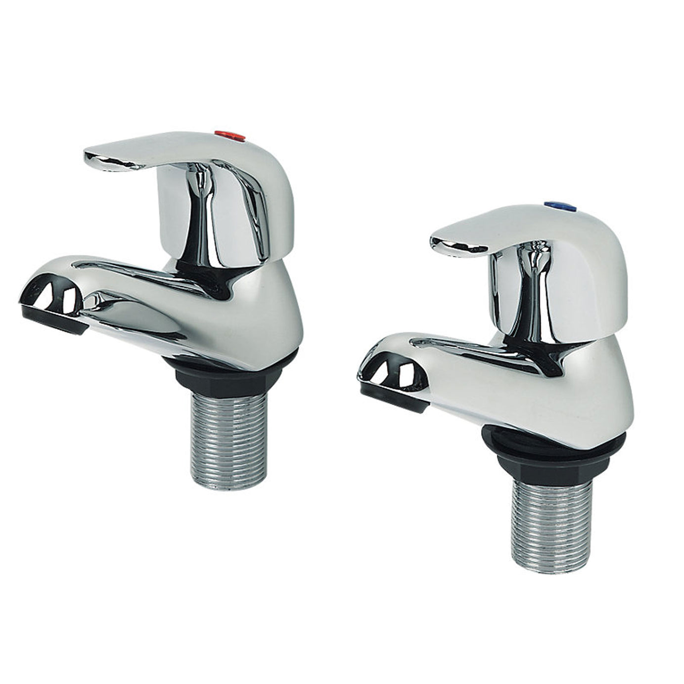 Bath Pillar Taps Tub Filler Single Lever Chrome Brass High Low Pressure Bathroom - Image 1