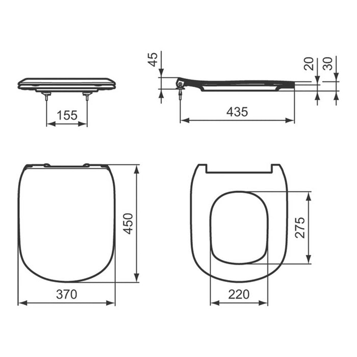 Toilet Seat And Cover Duraplast White Top Fix Standard Close D-Shape Fixed - Image 6