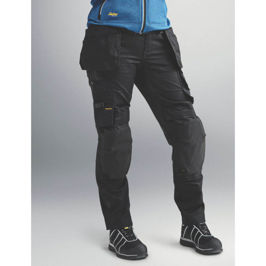 Snickers Work Trousers Womens Slim Fit Black Stretch Multi Pockets Size 14 31"L - Image 6