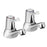 Bath Pillar Taps Filler Twin Lever 1 Pair Chrome Modern Bathroom Deck-Mounted - Image 1